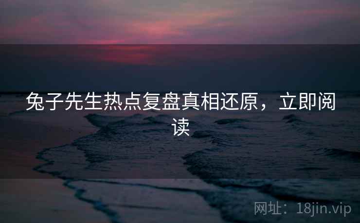 兔子先生热点复盘真相还原，立即阅读