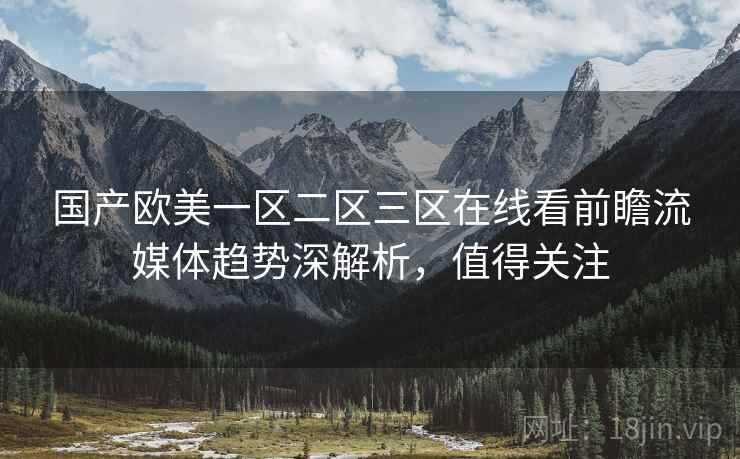 国产欧美一区二区三区在线看前瞻流媒体趋势深解析，值得关注
