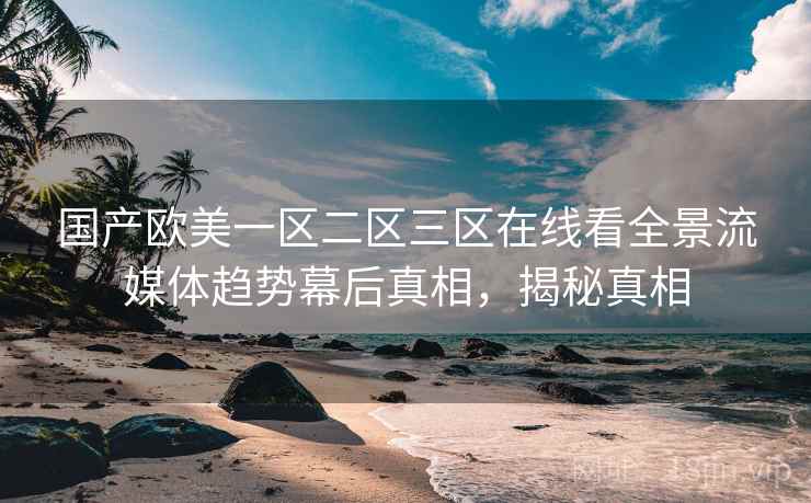 国产欧美一区二区三区在线看全景流媒体趋势幕后真相，揭秘真相